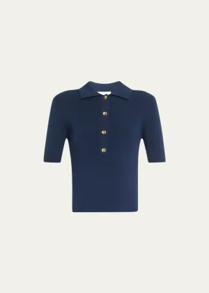 Mini Ribbed Short Sleeve Polo