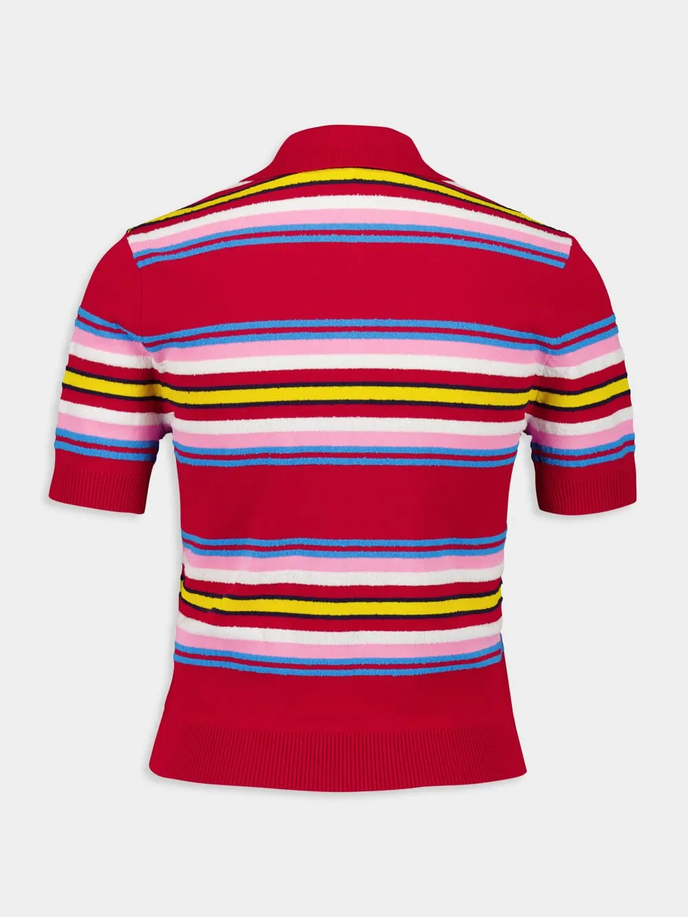 Multicolour Dark Red Striped Polo Shirt
