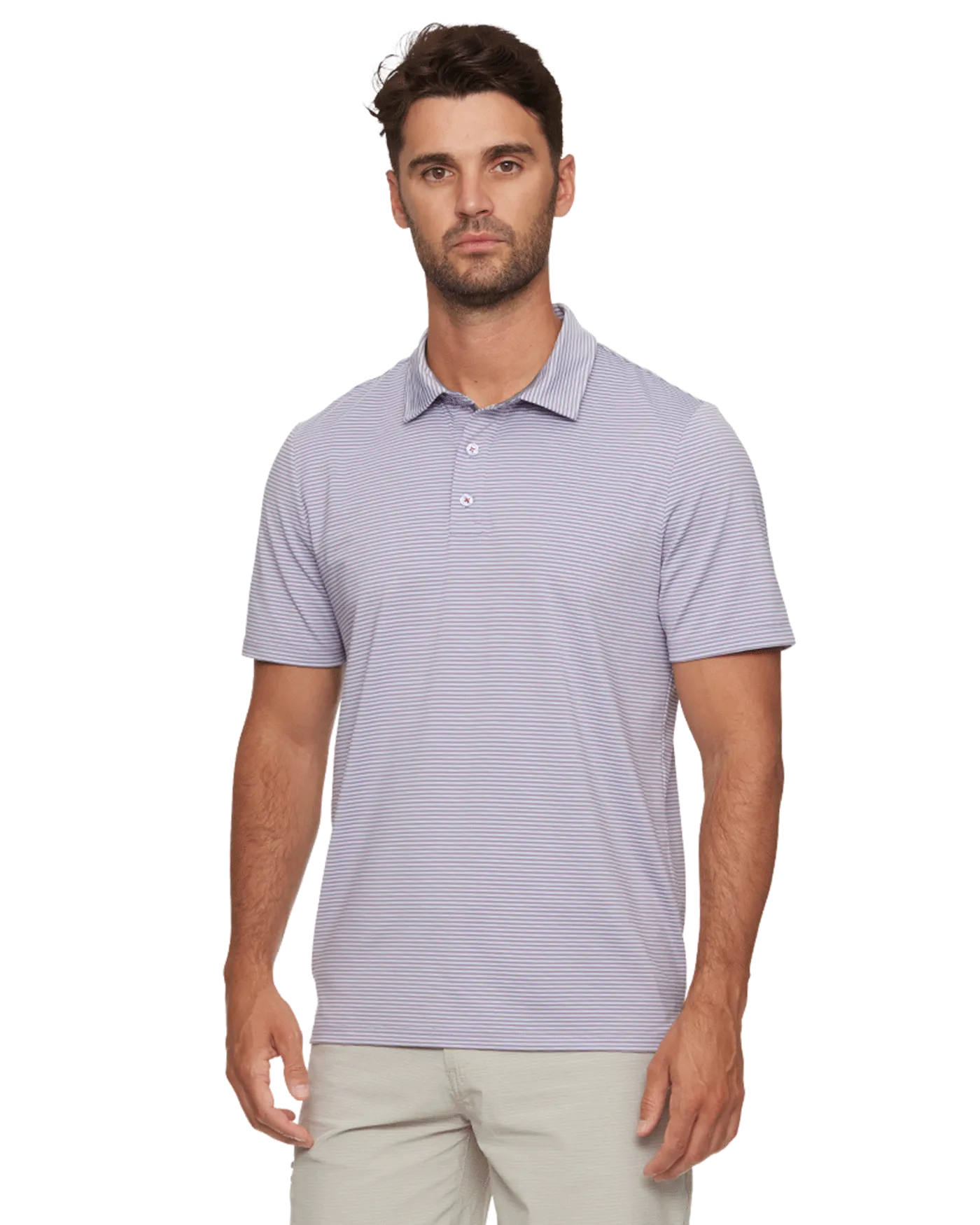 NAPLES STRIPED PERFORMANCE POLO
