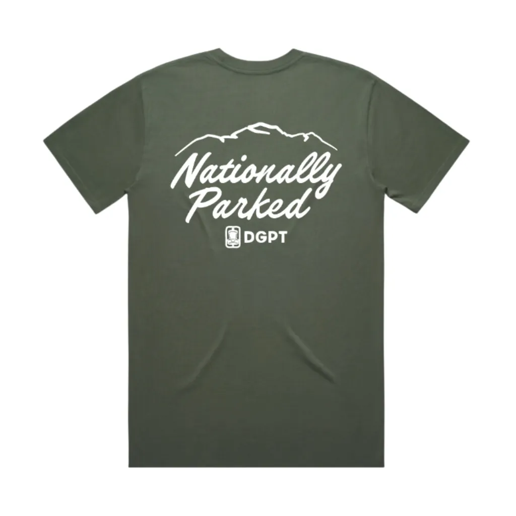 Nationally Parked Script - 100% Cotton T-Shirt - Green