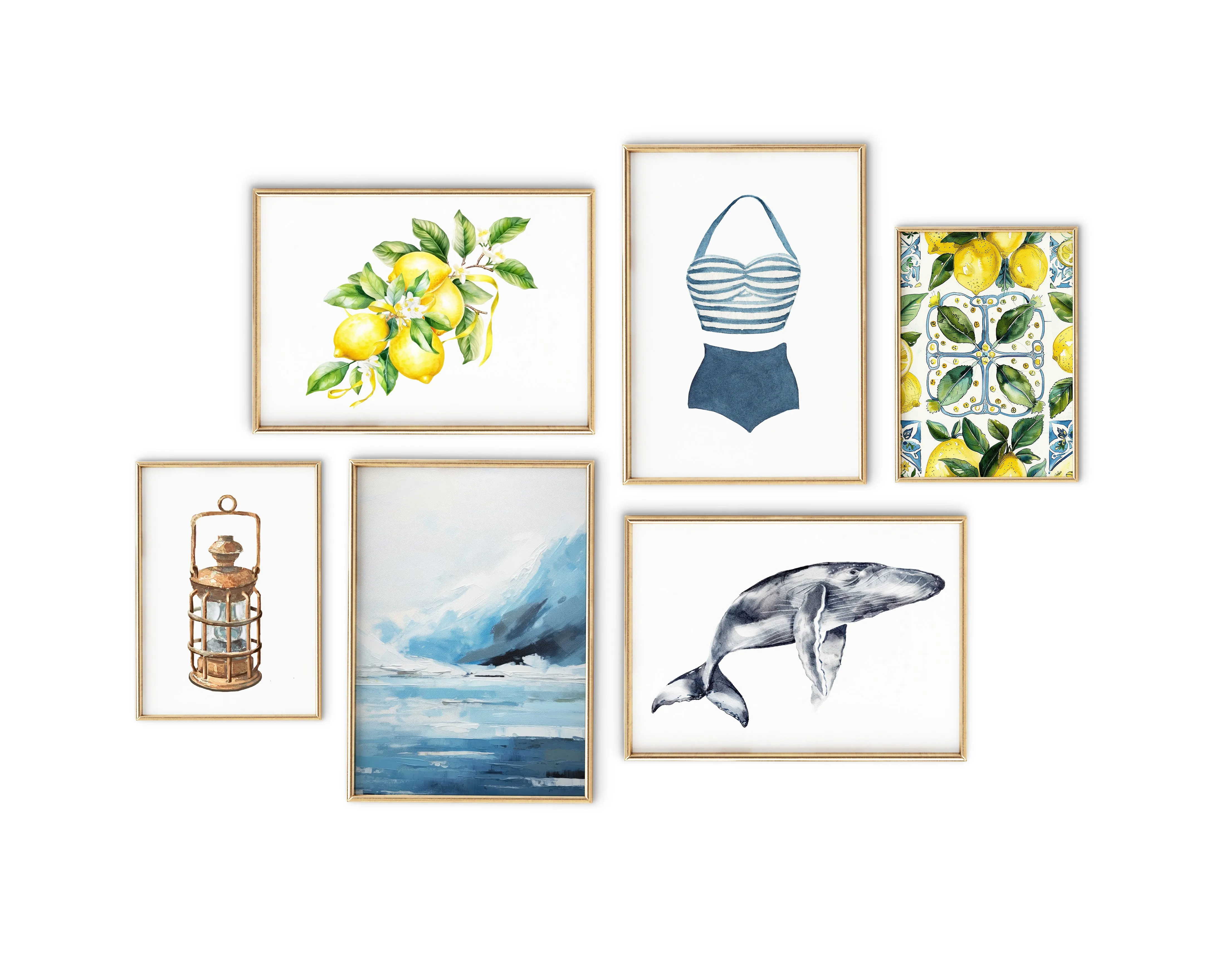 Nautical Print, Retro Halter Swimsuit Artwork, Ideal Decor for Beach Vibes, Gift for Swim Enthusiasts or Nostalgia Lovers | Preppy Coastal Collection
