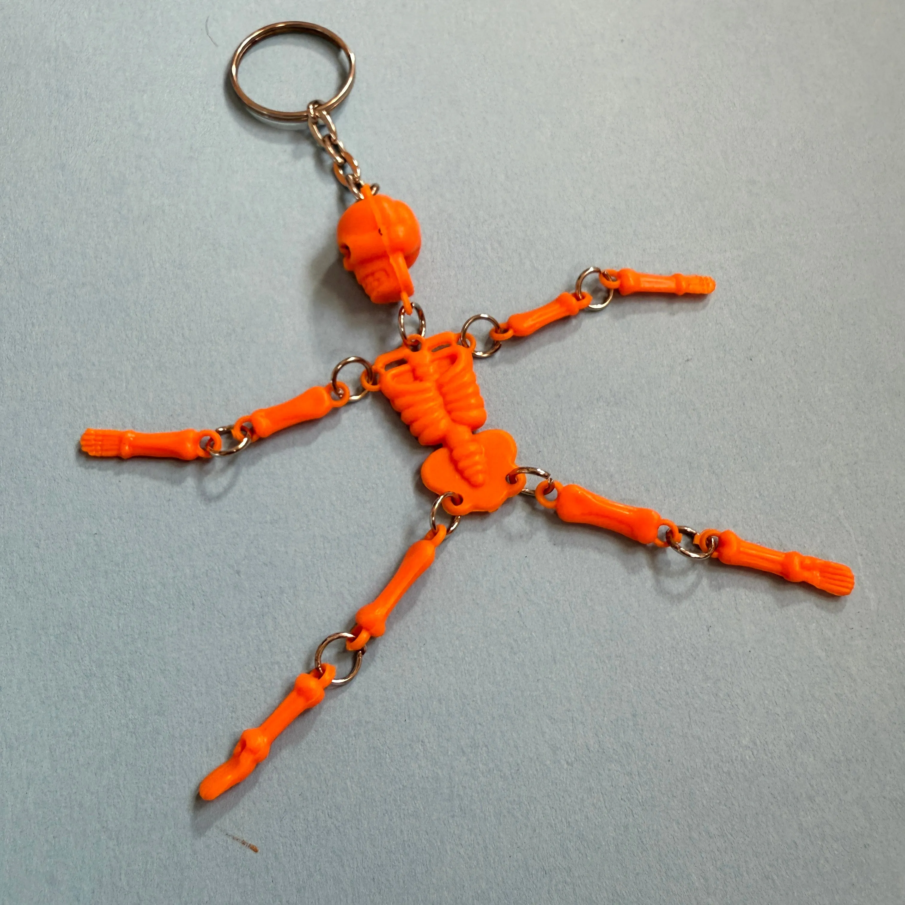 Neon 80s mini pink skeleton charm