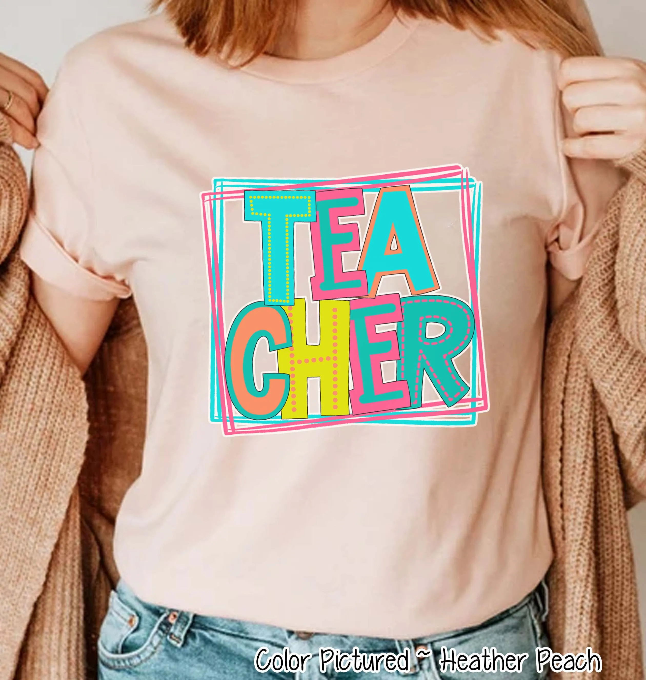 Neon Retro Fun Teacher Tee