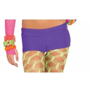 Neon Solid Booty Shorts Purple
