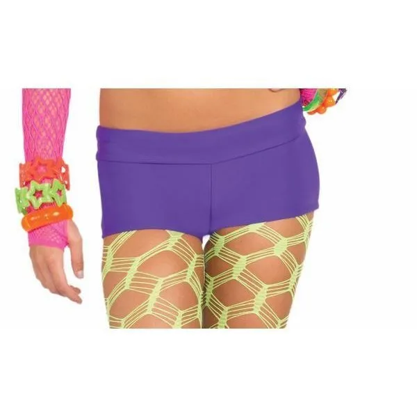 Neon Solid Booty Shorts Purple