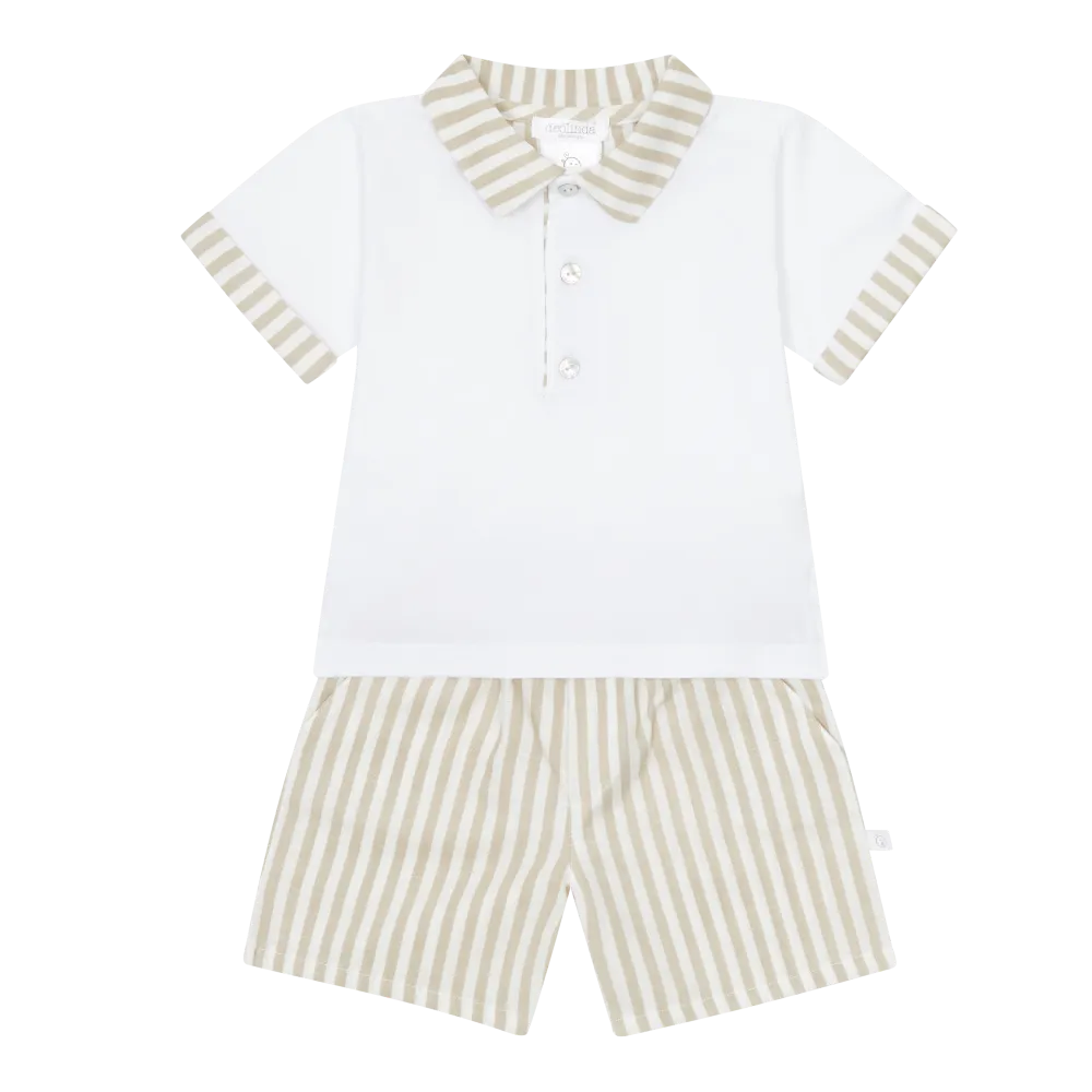 New In Deolinda Boys Espresso Shorts Set