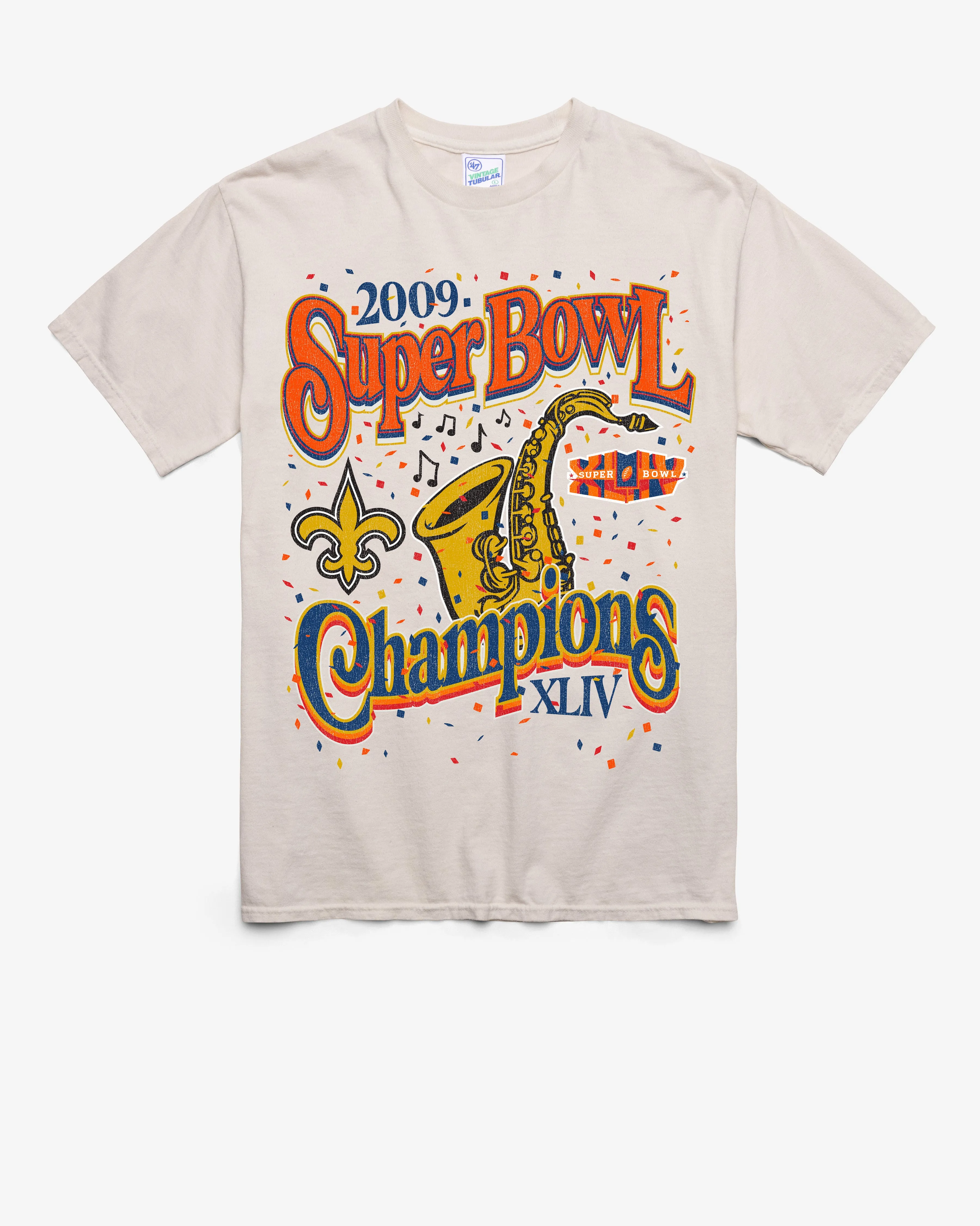 NEW ORLEANS SAINTS SB GRIDIRON LOCKER VINTAGE '47 TUBULAR TEE