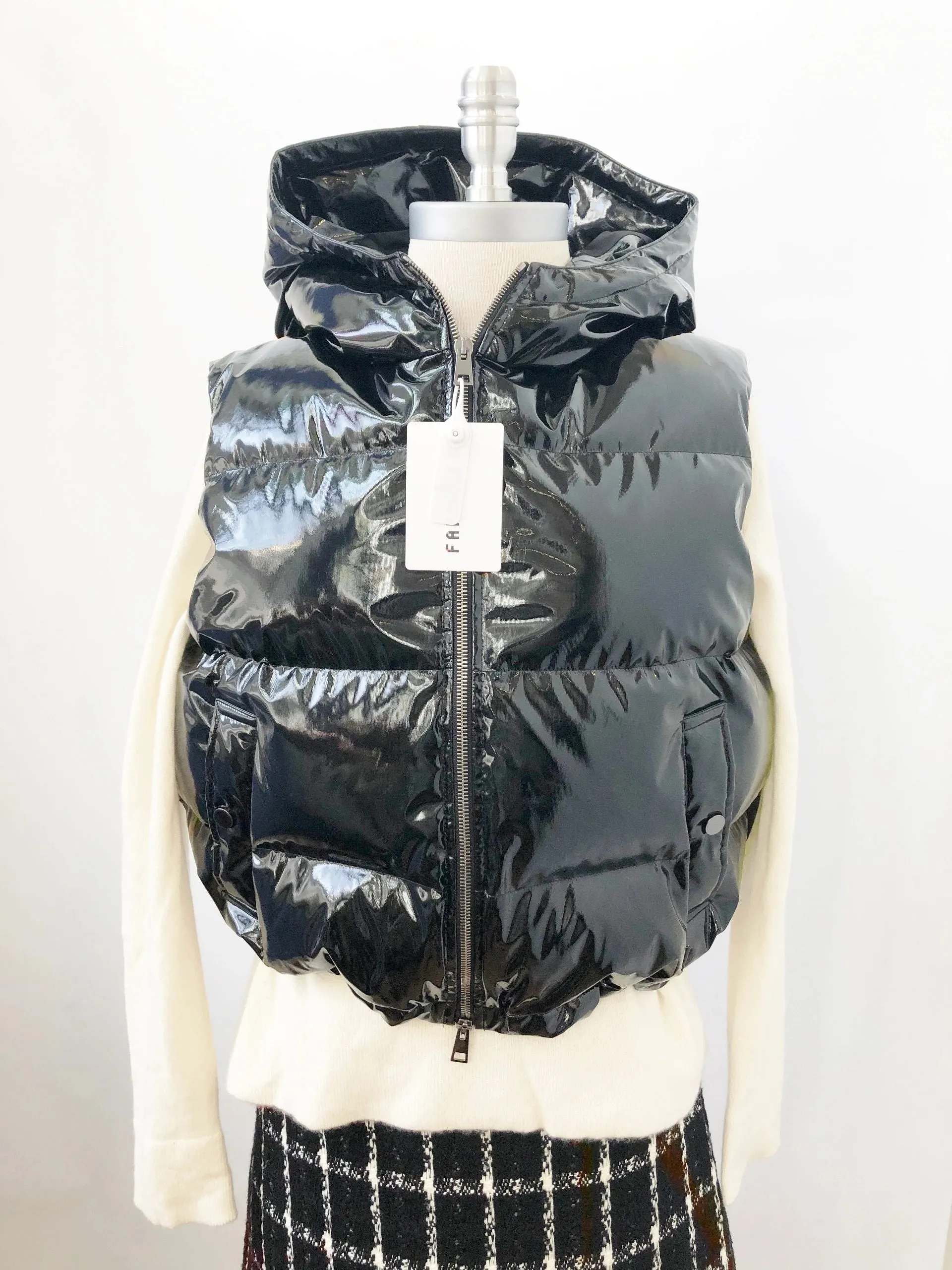 NEW Theory Patent Leather Vest Size M