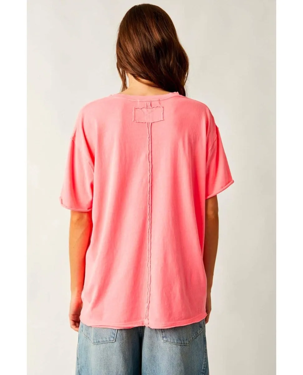 Nina Short Sleeve Tee Fluorescent Coral