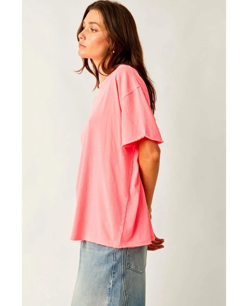 Nina Short Sleeve Tee Fluorescent Coral