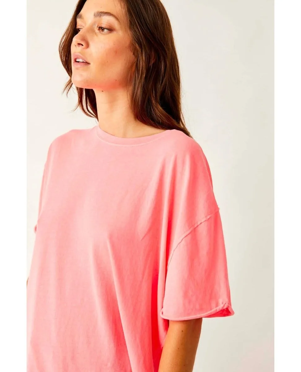 Nina Short Sleeve Tee Fluorescent Coral