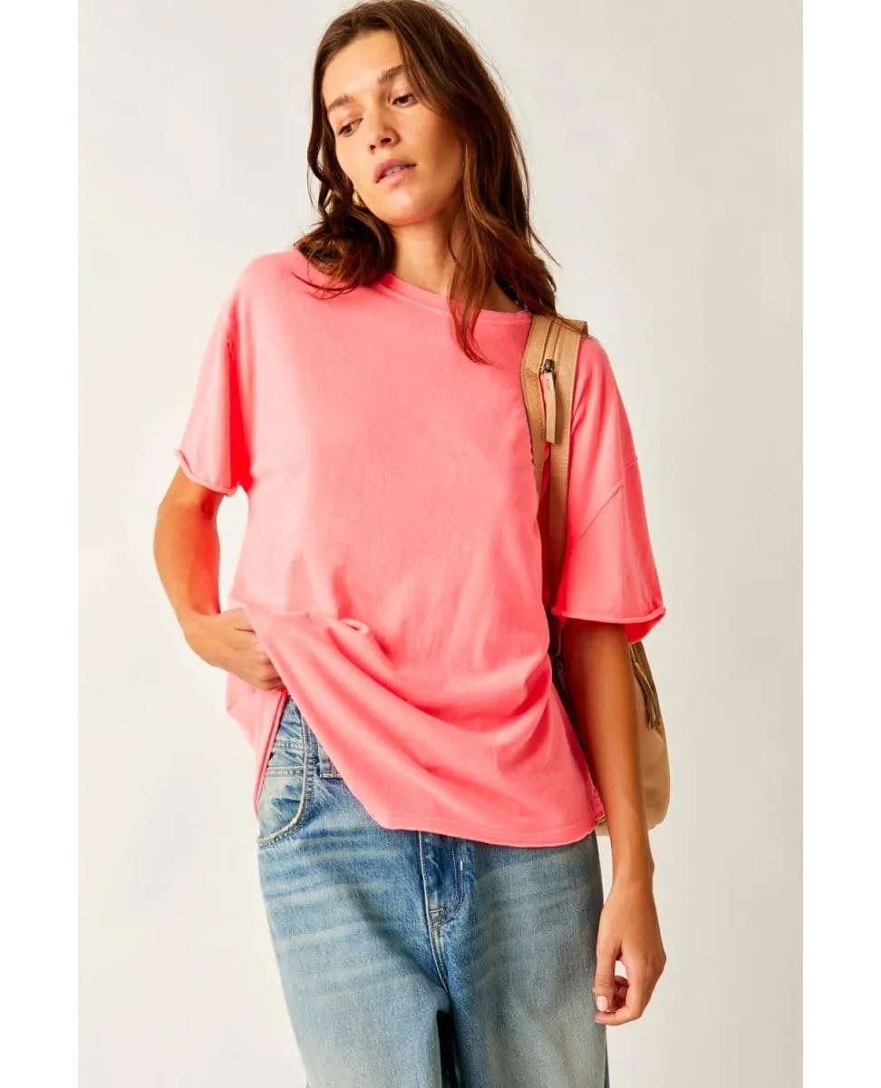 Nina Short Sleeve Tee Fluorescent Coral