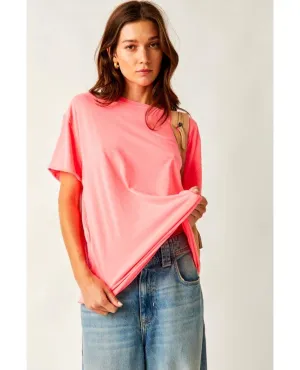 Nina Short Sleeve Tee Fluorescent Coral