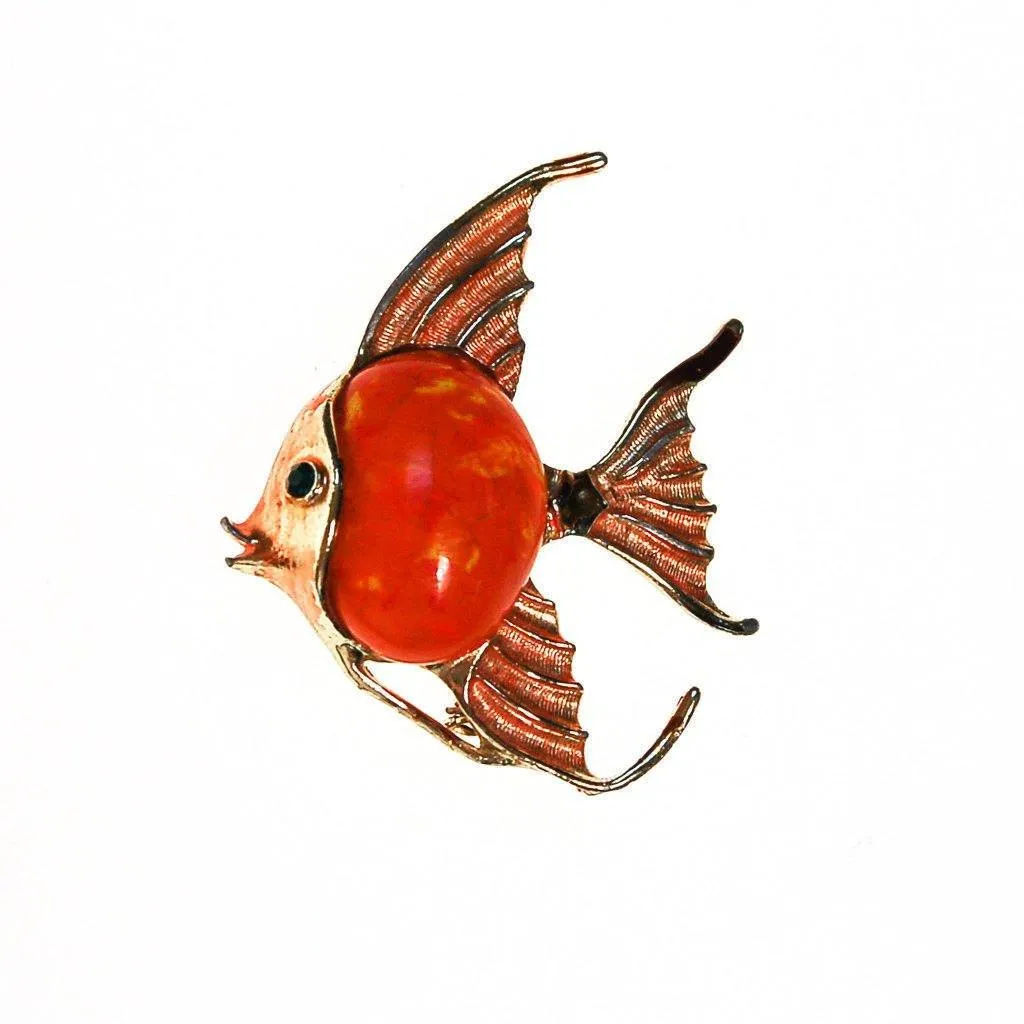 Orange Tropical Fish Brooch
