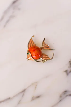 Orange Tropical Fish Brooch