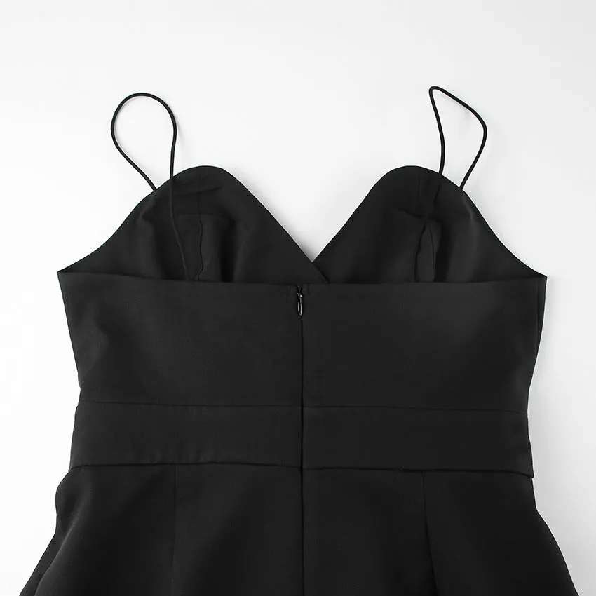 Party Backless Pocket Zipper Wide-leg Jumpsuits