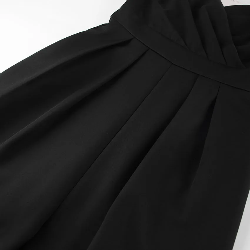 Party Backless Pocket Zipper Wide-leg Jumpsuits