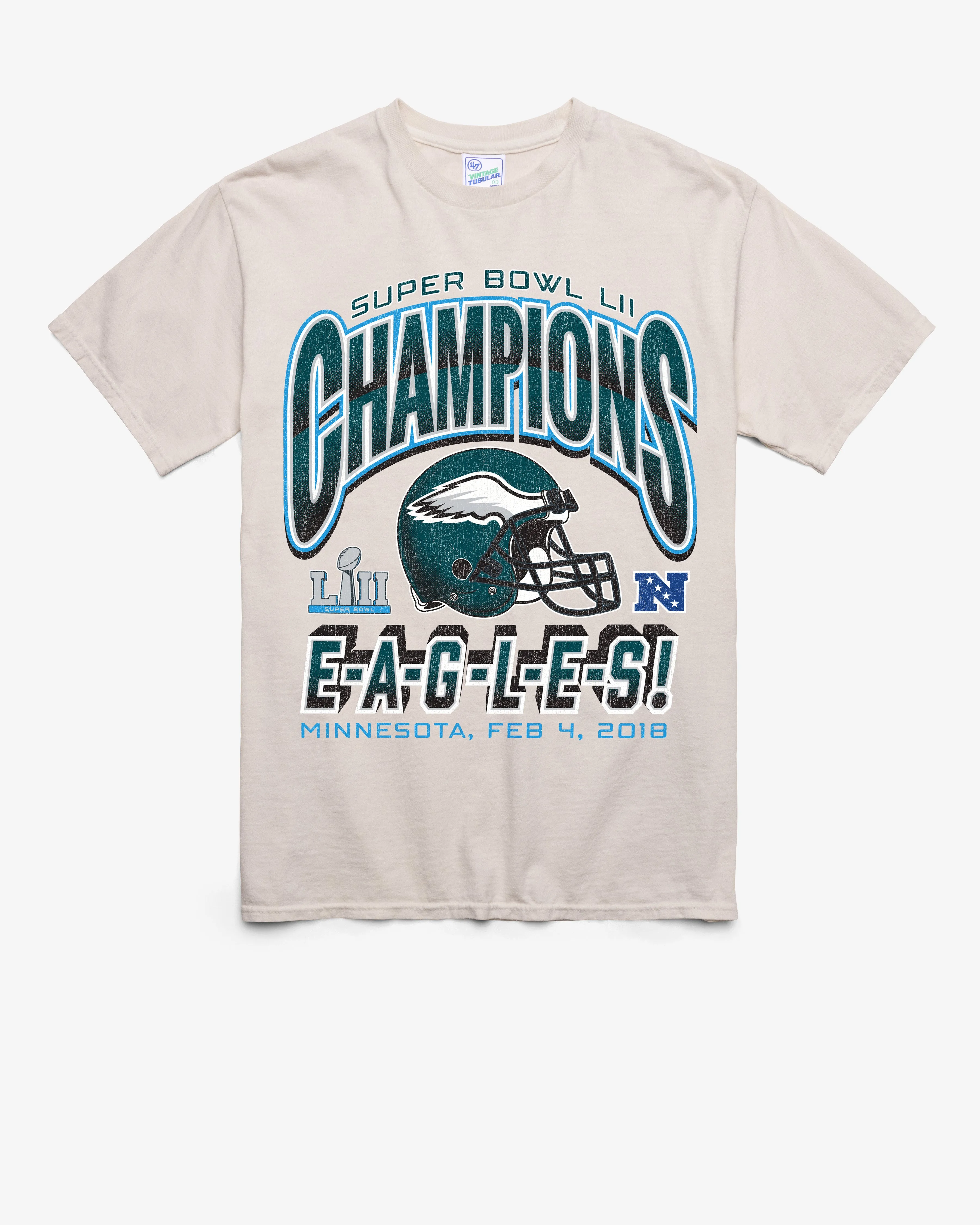 PHILADELPHIA EAGLES SUPER BOWL GRIDIRON LOCKER '47 VINTAGE TUBULAR TEE