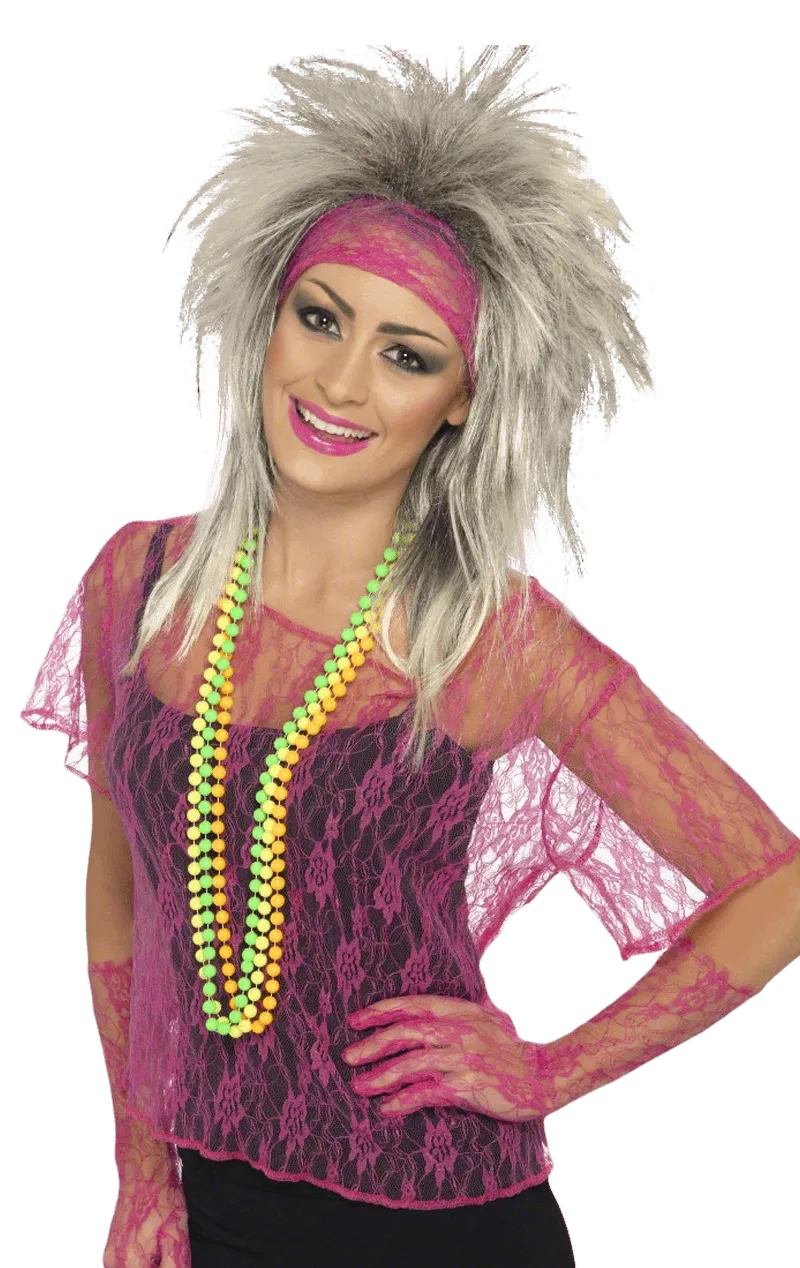 Pink 80s Retro Lace Set