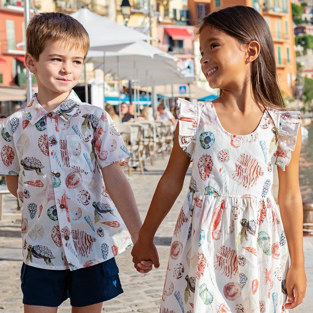 Pink Chicken Girls Liv Dress - Watercolor Shells