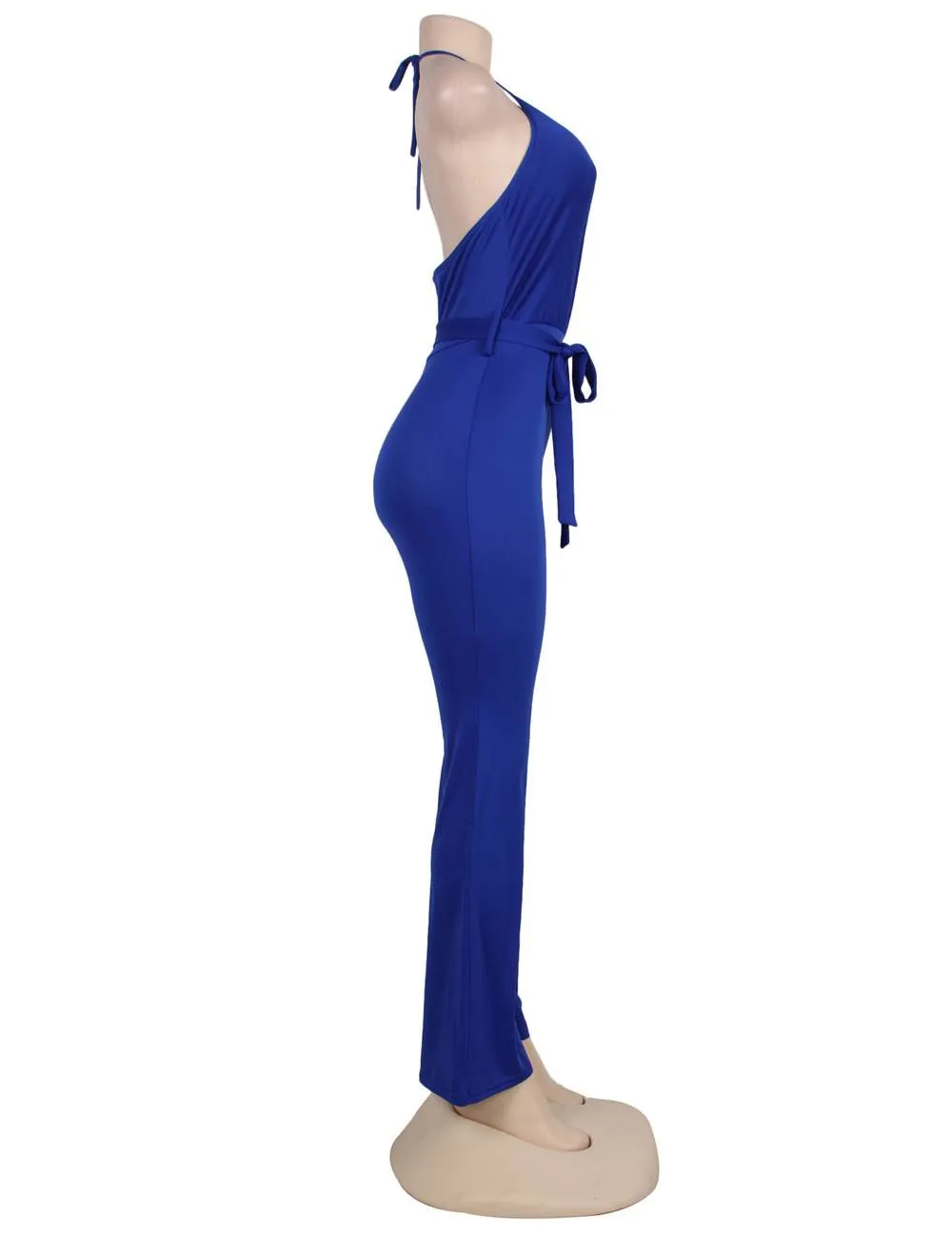 Pink Wide Leg Halter Jumpsuit