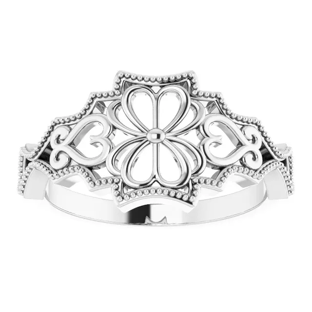 Platinum Vintage-Inspired Ring