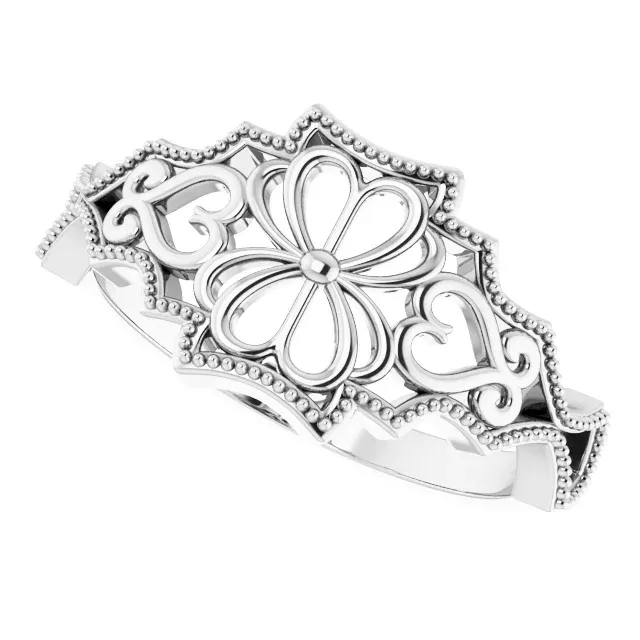 Platinum Vintage-Inspired Ring