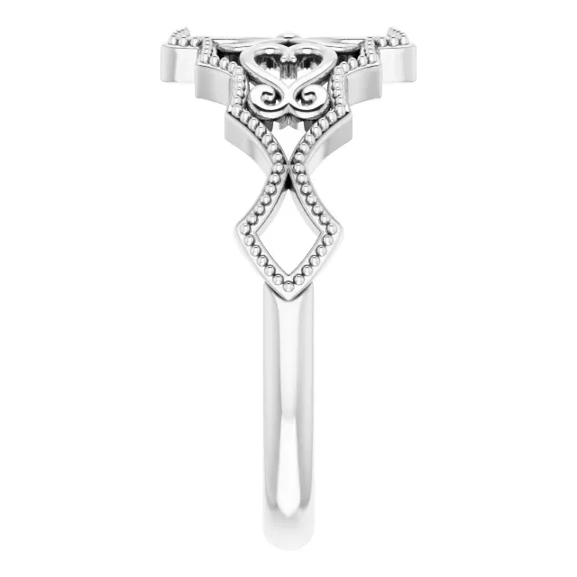 Platinum Vintage-Inspired Ring