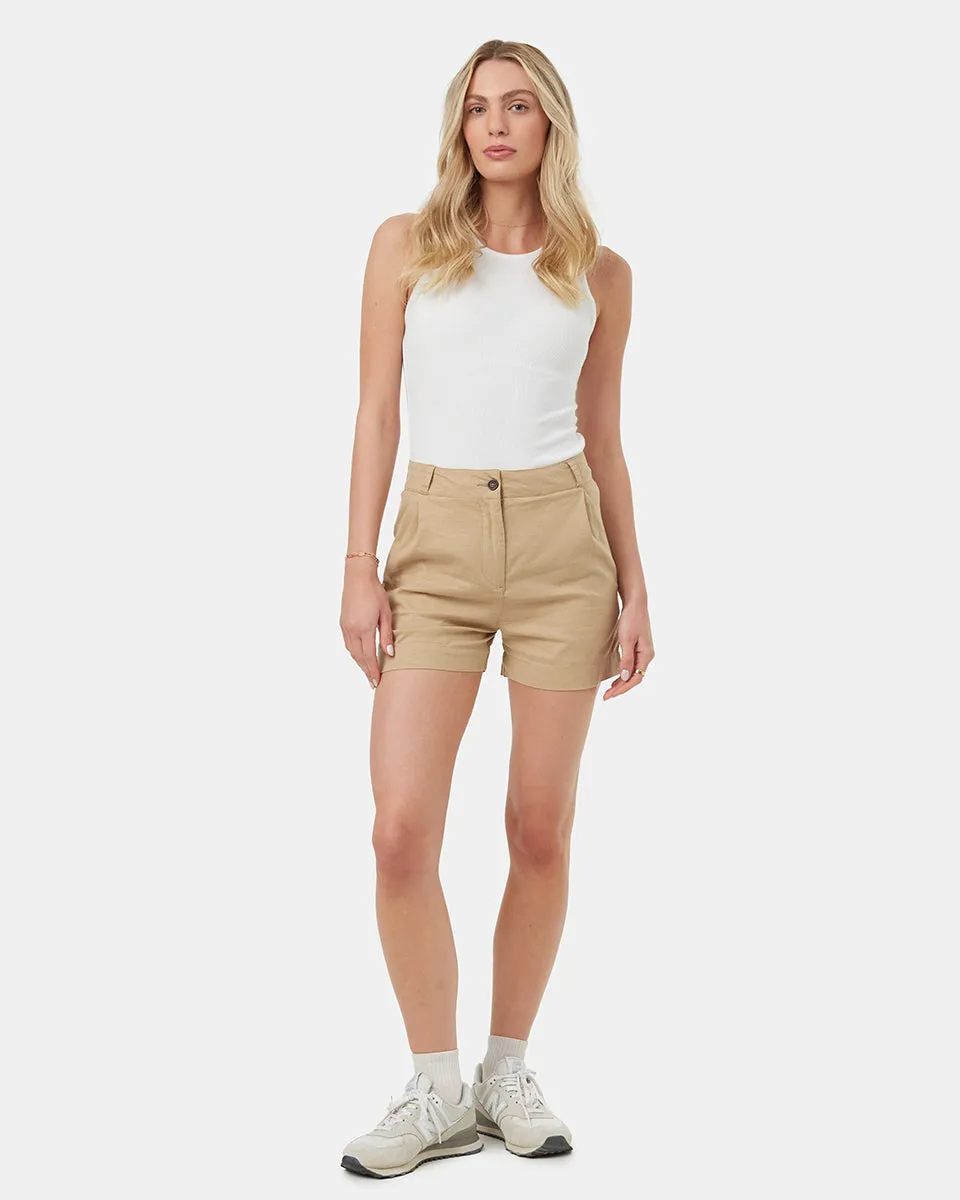 Pleated High Waisted Shorts
