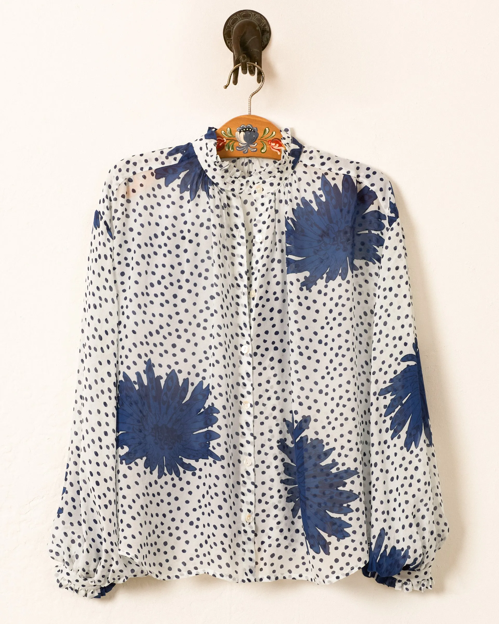 Poet Indigo Dahlia Blouse