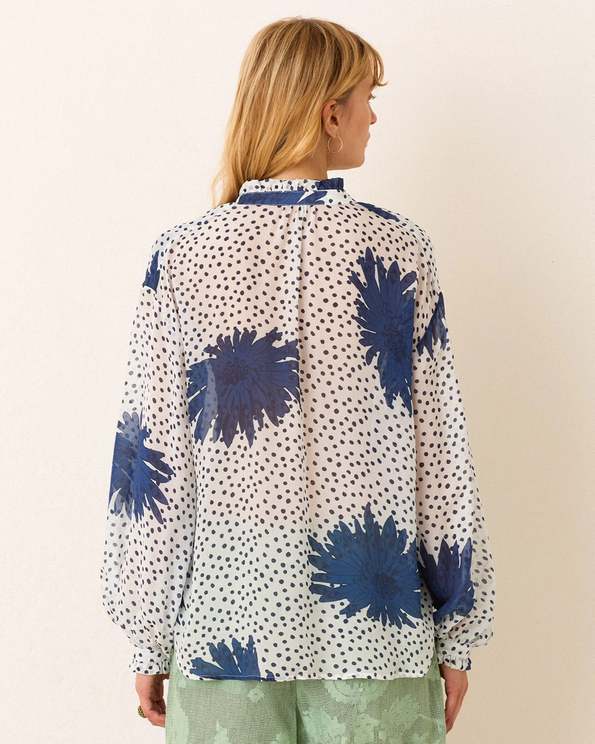 Poet Indigo Dahlia Blouse
