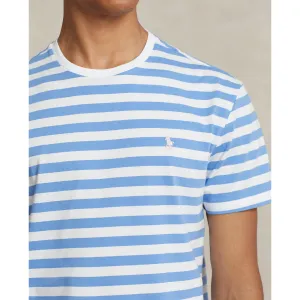 Polo Ralph Lauren -  Classic Fit Jersey Crewneck T-Shirt - Stripe - Summer Blue & White