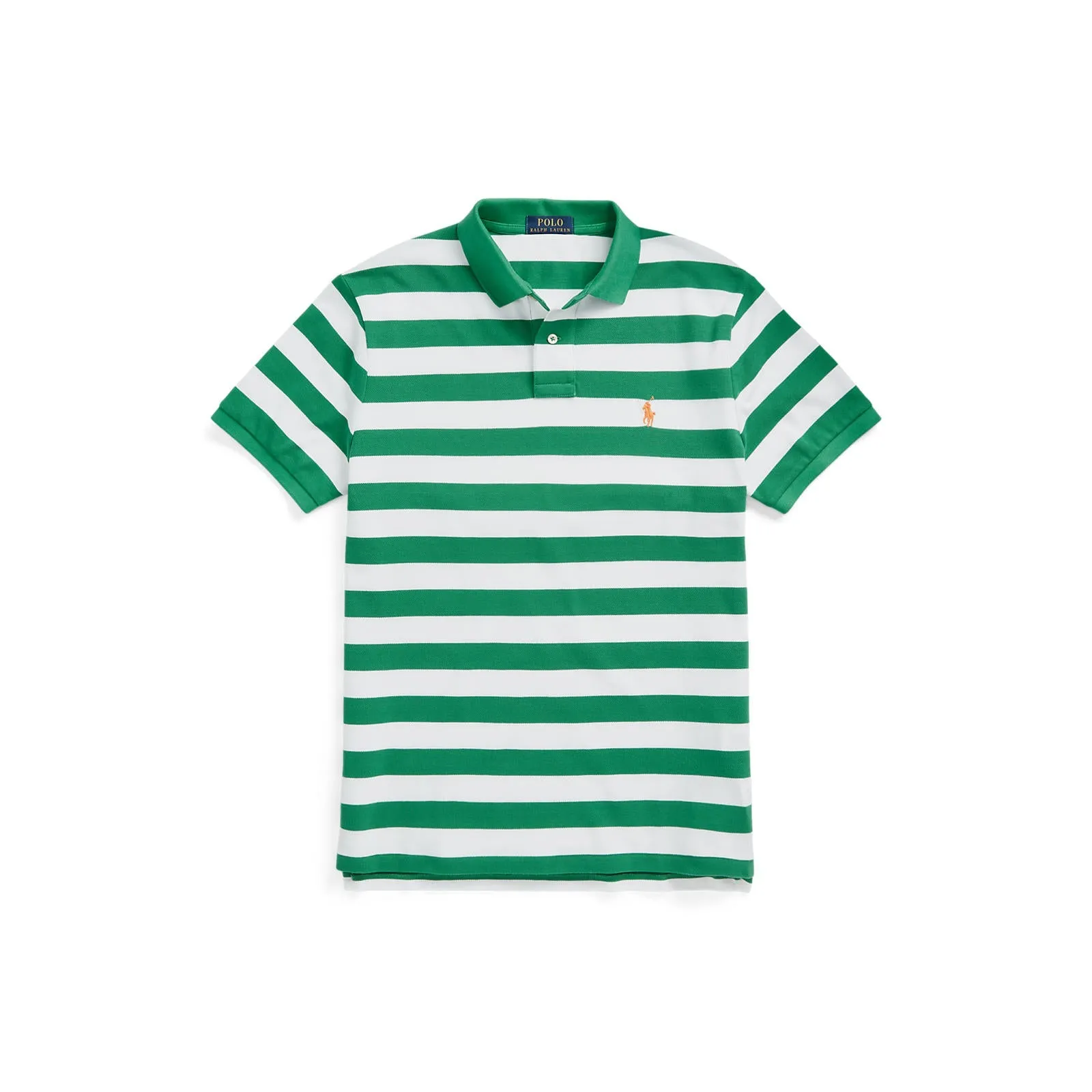 Polo Ralph Lauren - Custom Fit Mesh Polo -  Stripe - Lifeboat Green & White