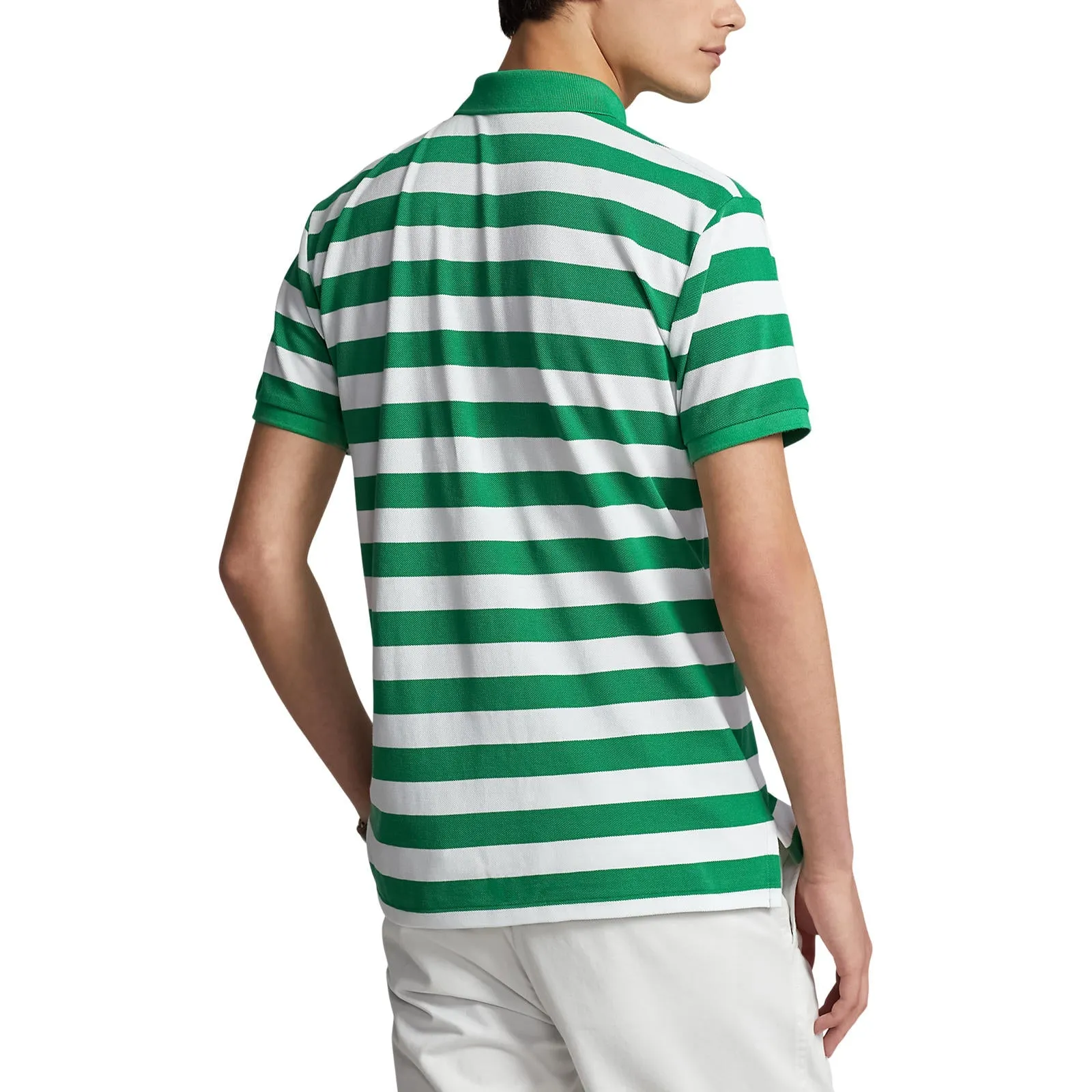 Polo Ralph Lauren - Custom Fit Mesh Polo -  Stripe - Lifeboat Green & White