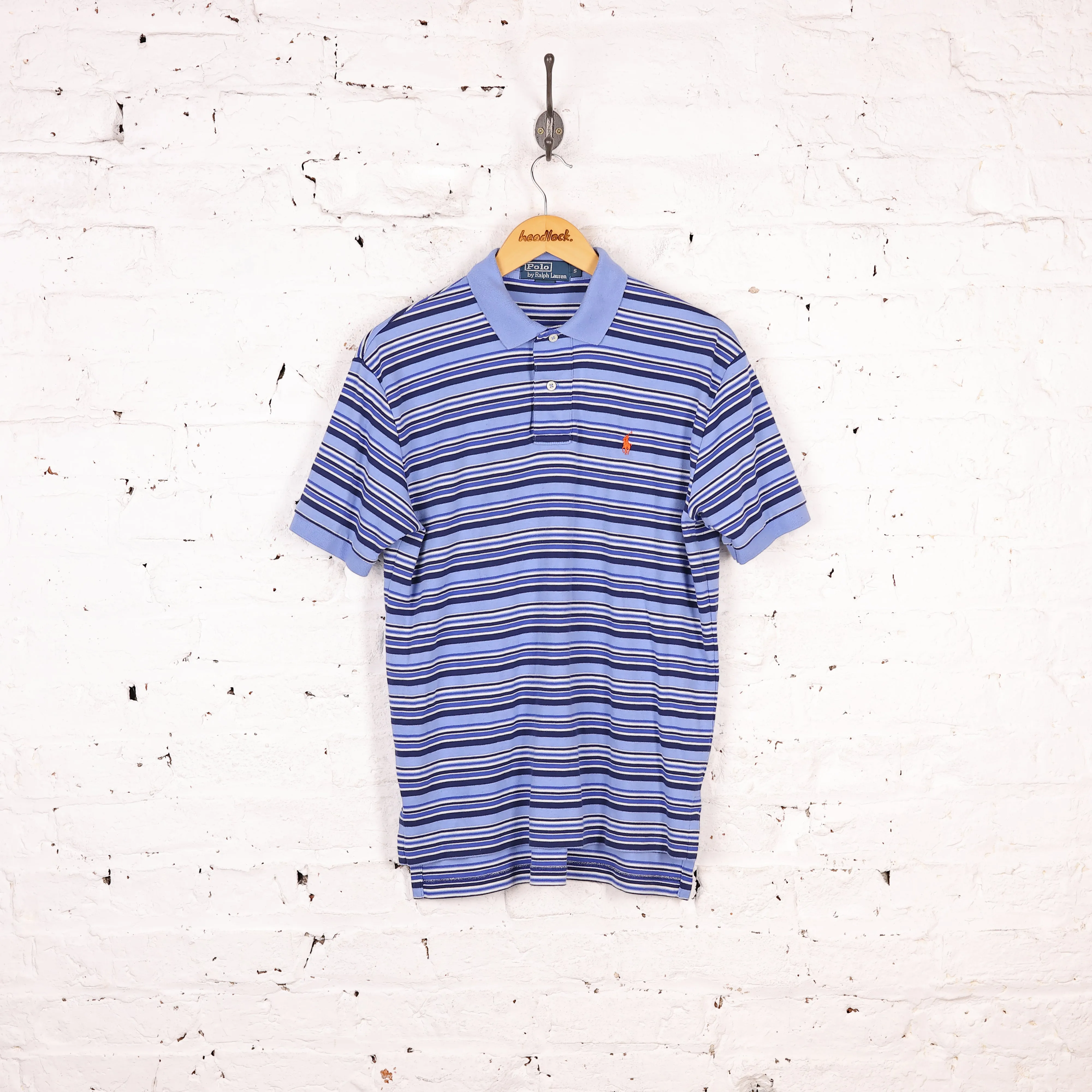 Polo Ralph Lauren Short Sleeve Striped Polo Shirt - Blue - S