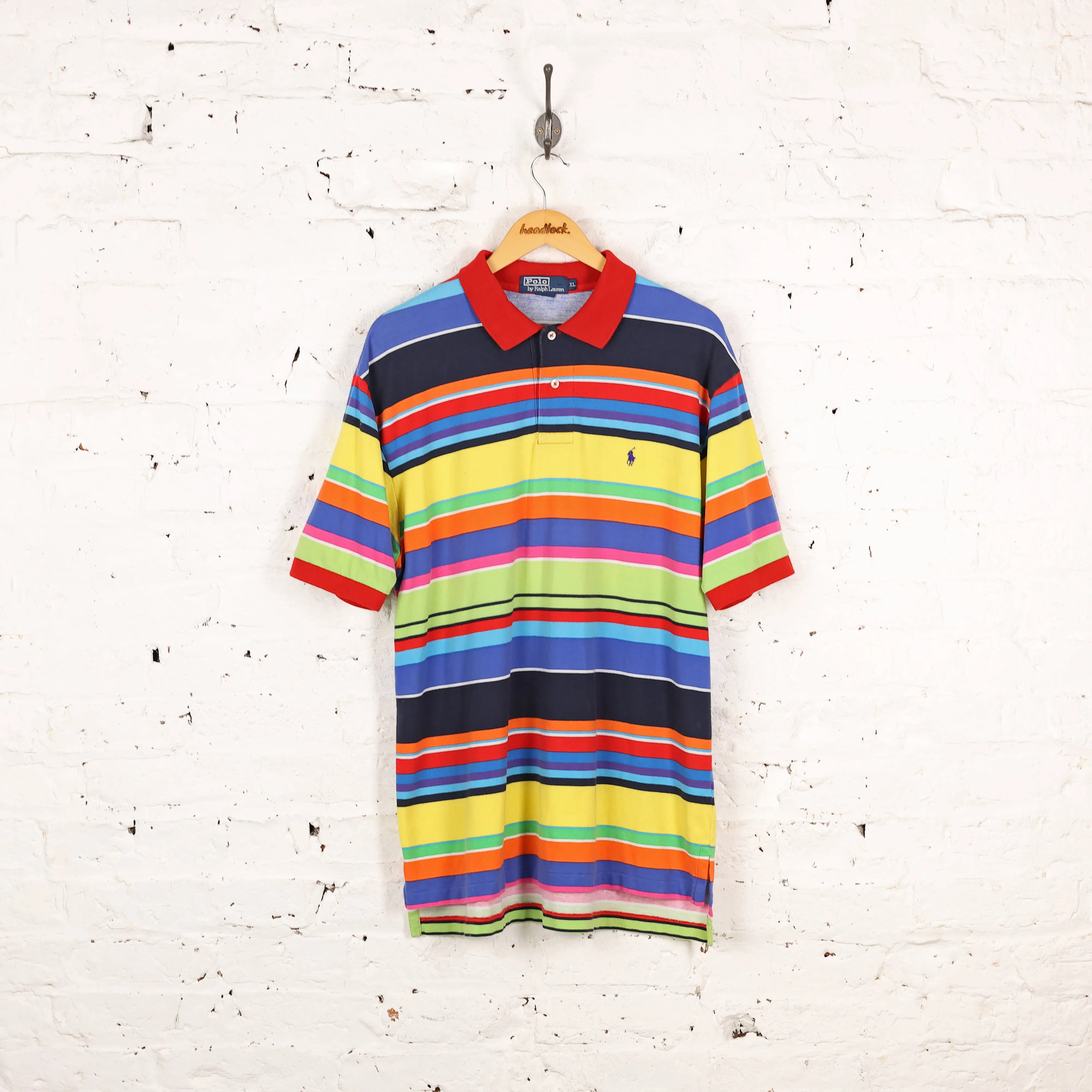 Polo Ralph Lauren Short Sleeve Striped Polo Shirt - Multicolour - XL