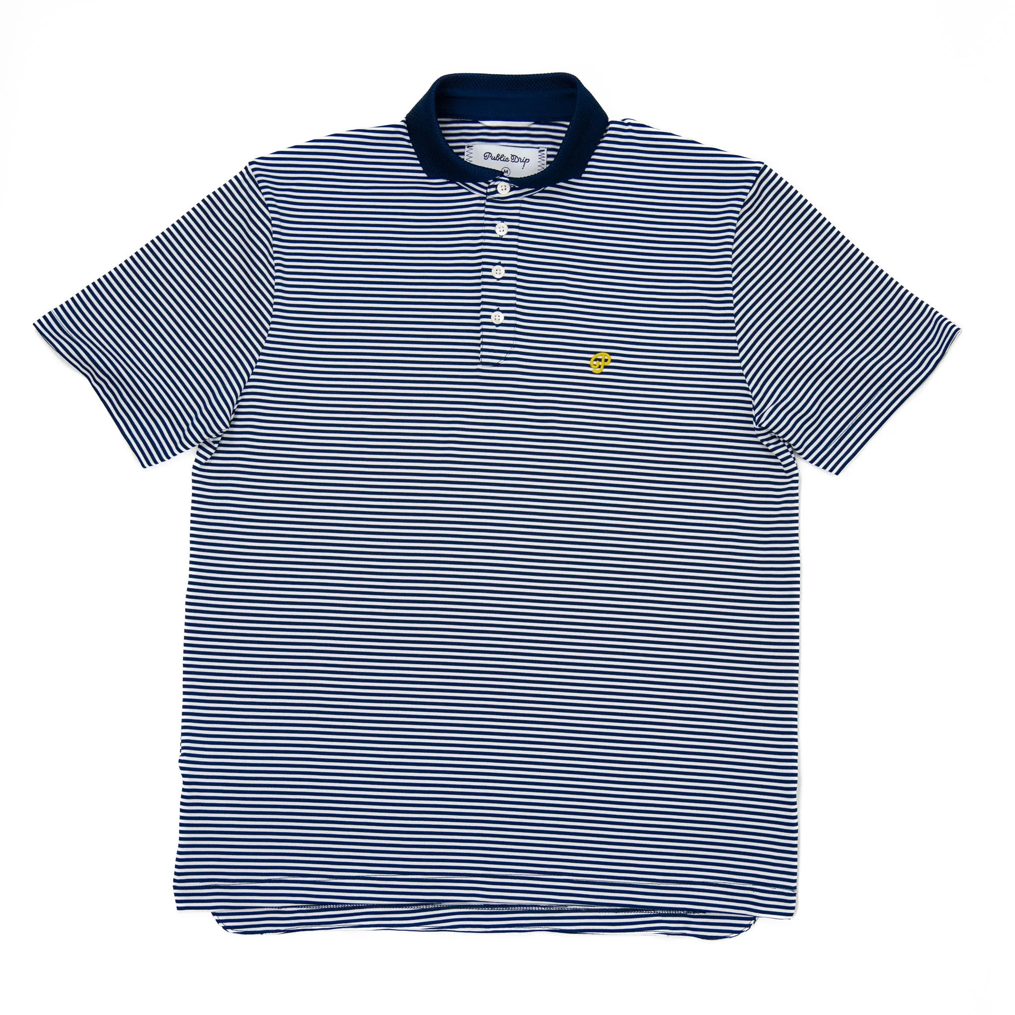 Public Athlete Striped Polo (Navy/White)