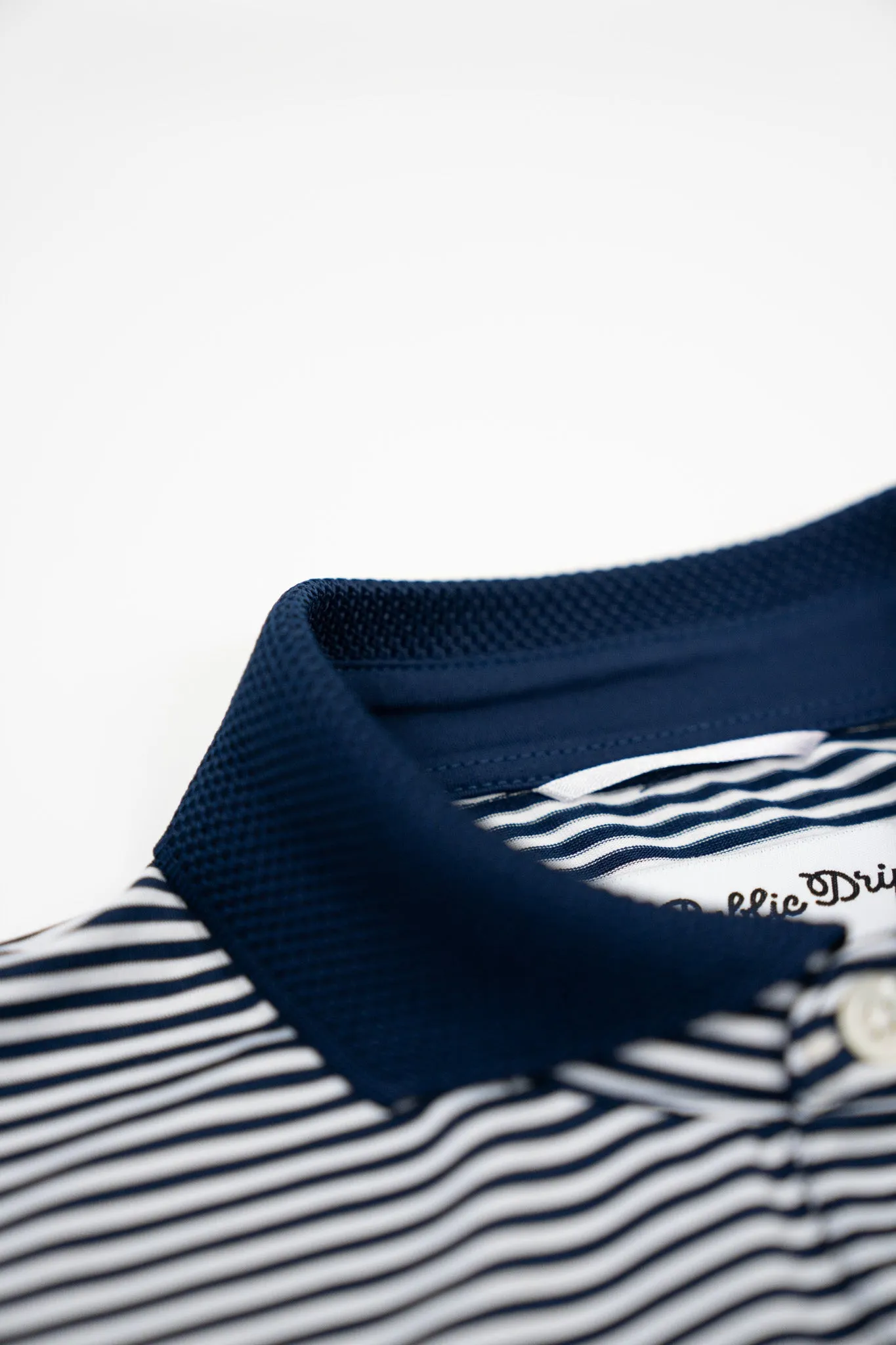 Public Athlete Striped Polo (Navy/White)