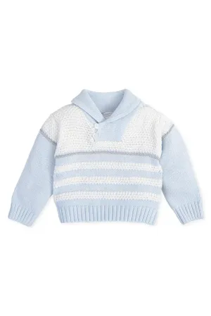 "Alexander" Blue & White Striped Knit Jumper