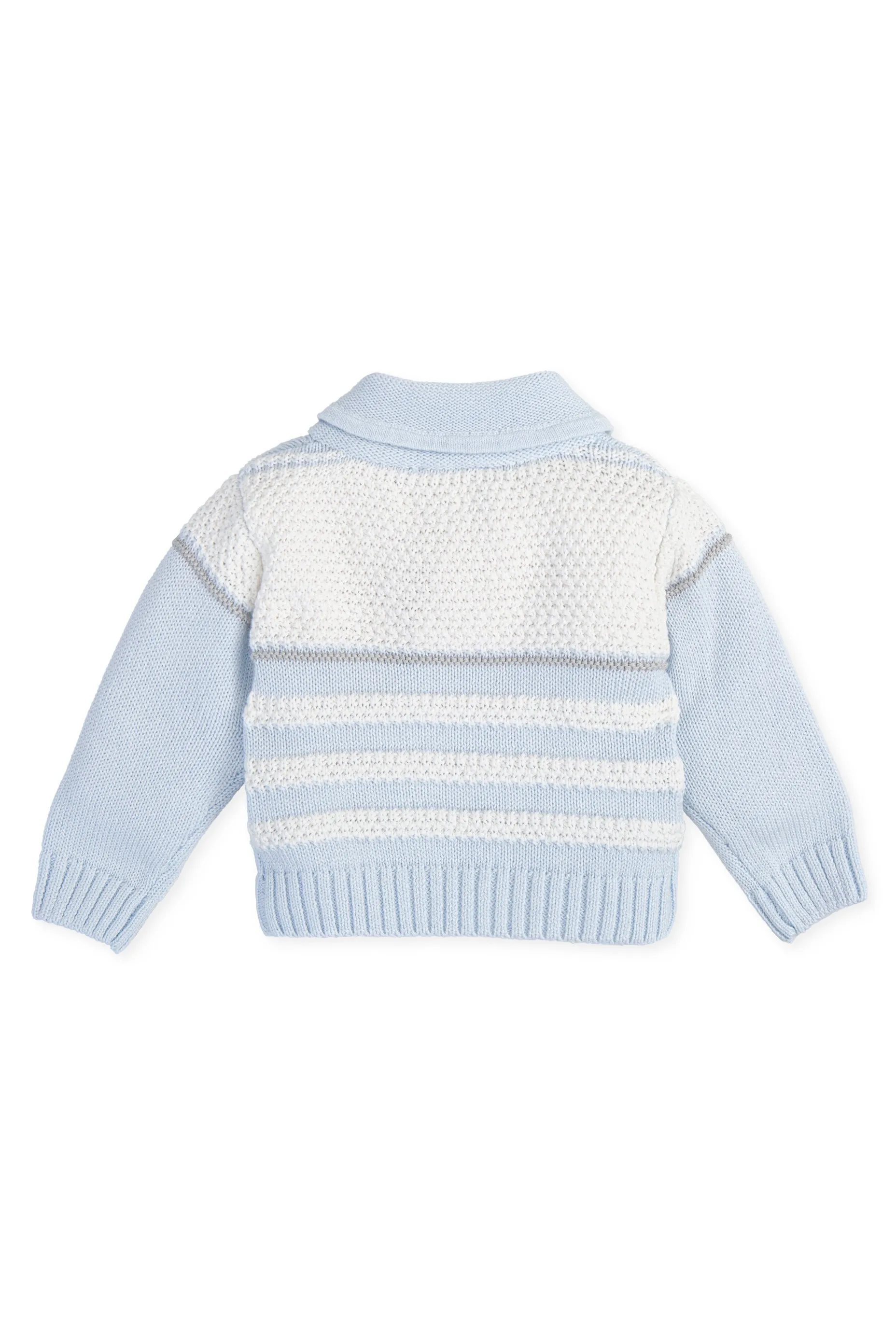 "Alexander" Blue & White Striped Knit Jumper