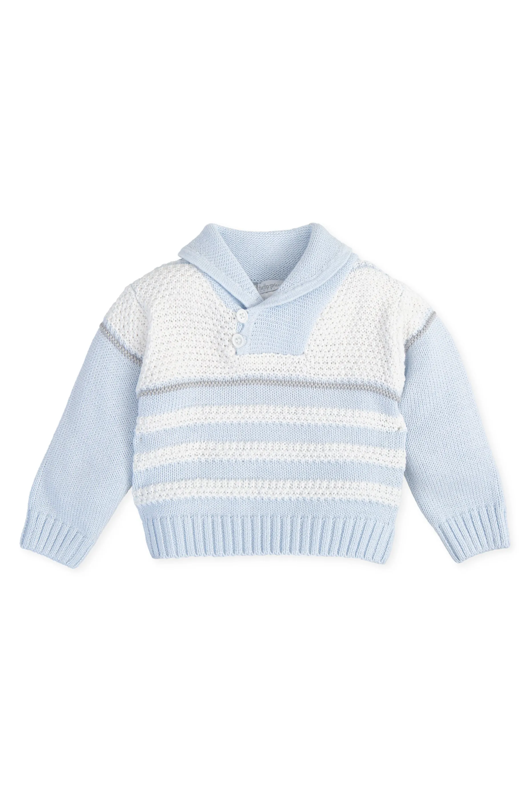 "Alexander" Blue & White Striped Knit Jumper