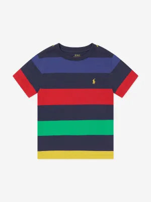 Ralph Lauren Boys Striped Logo T-Shirt in Multicolour