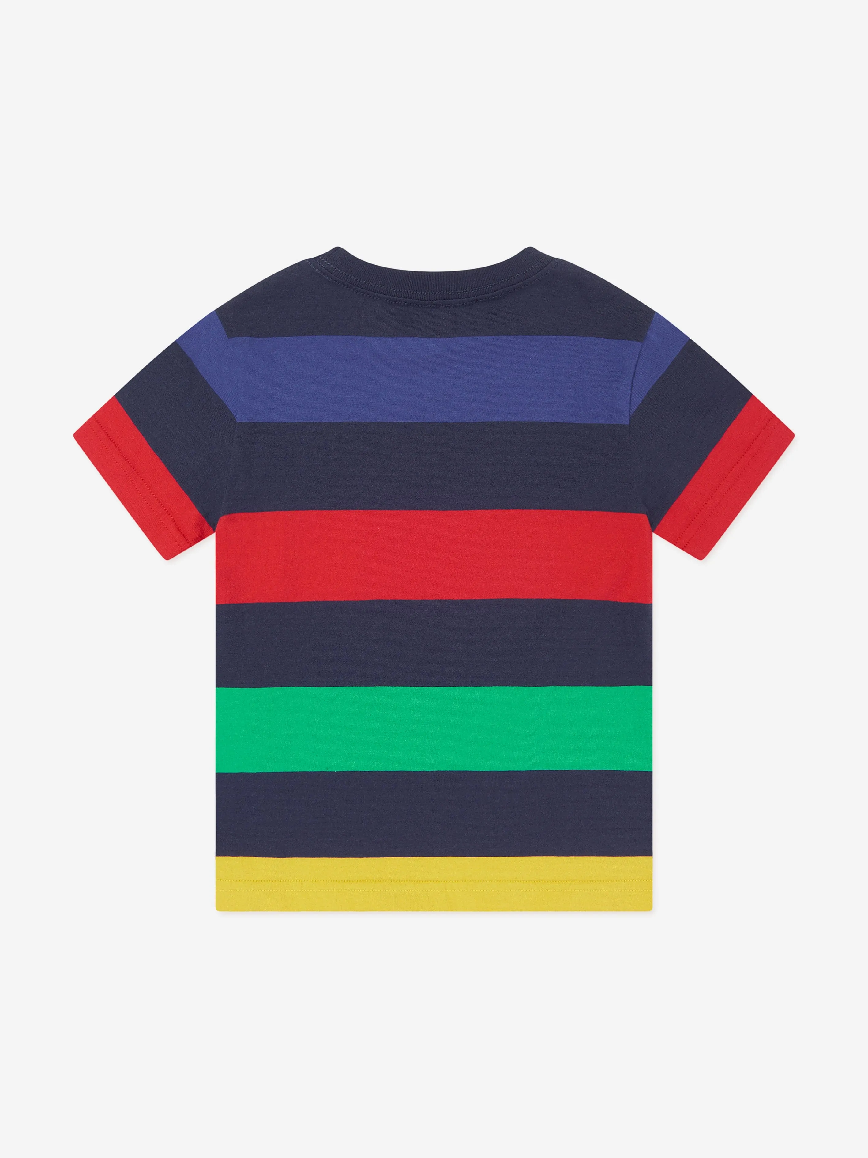 Ralph Lauren Boys Striped Logo T-Shirt in Multicolour