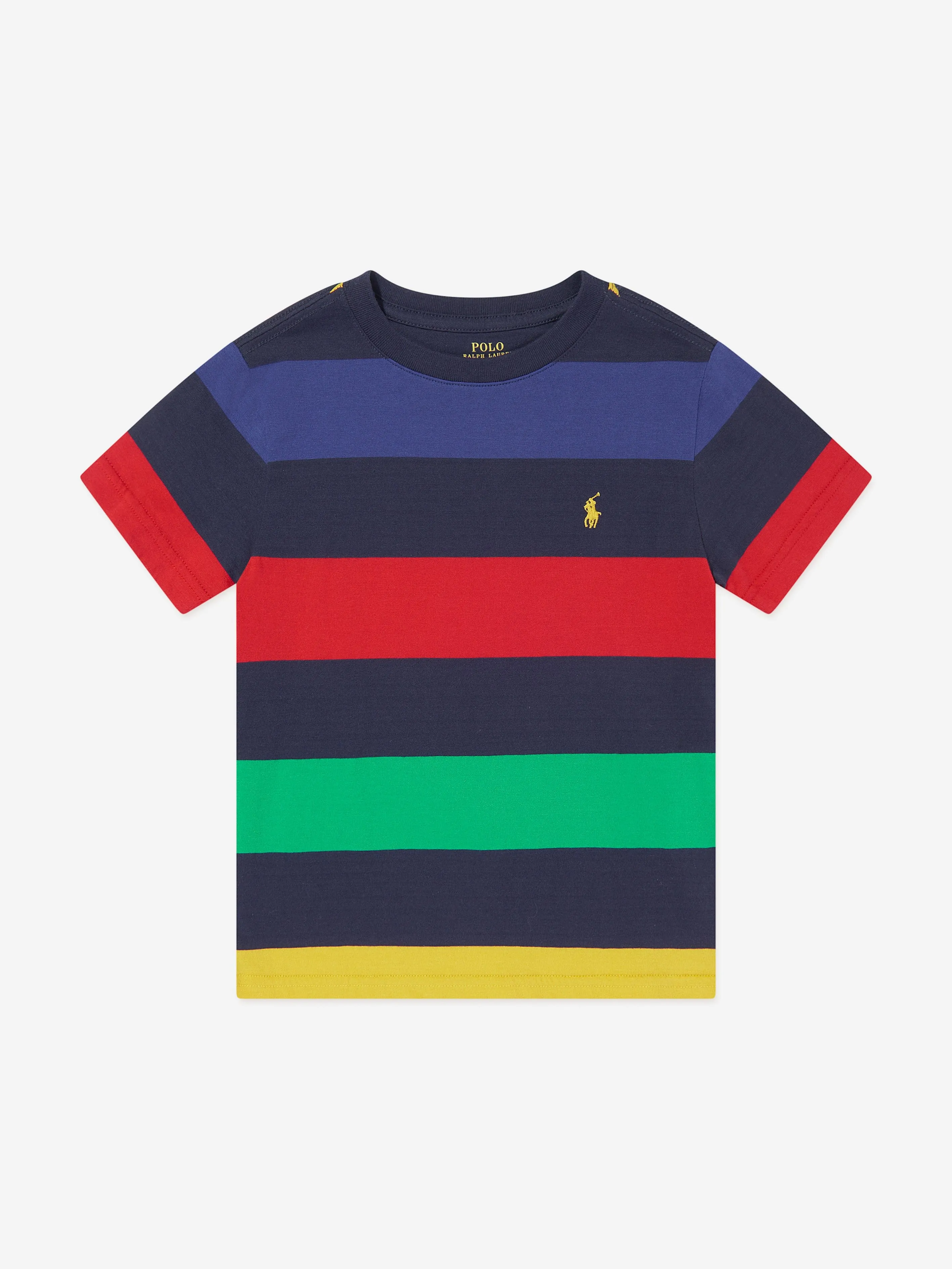 Ralph Lauren Boys Striped Logo T-Shirt in Multicolour
