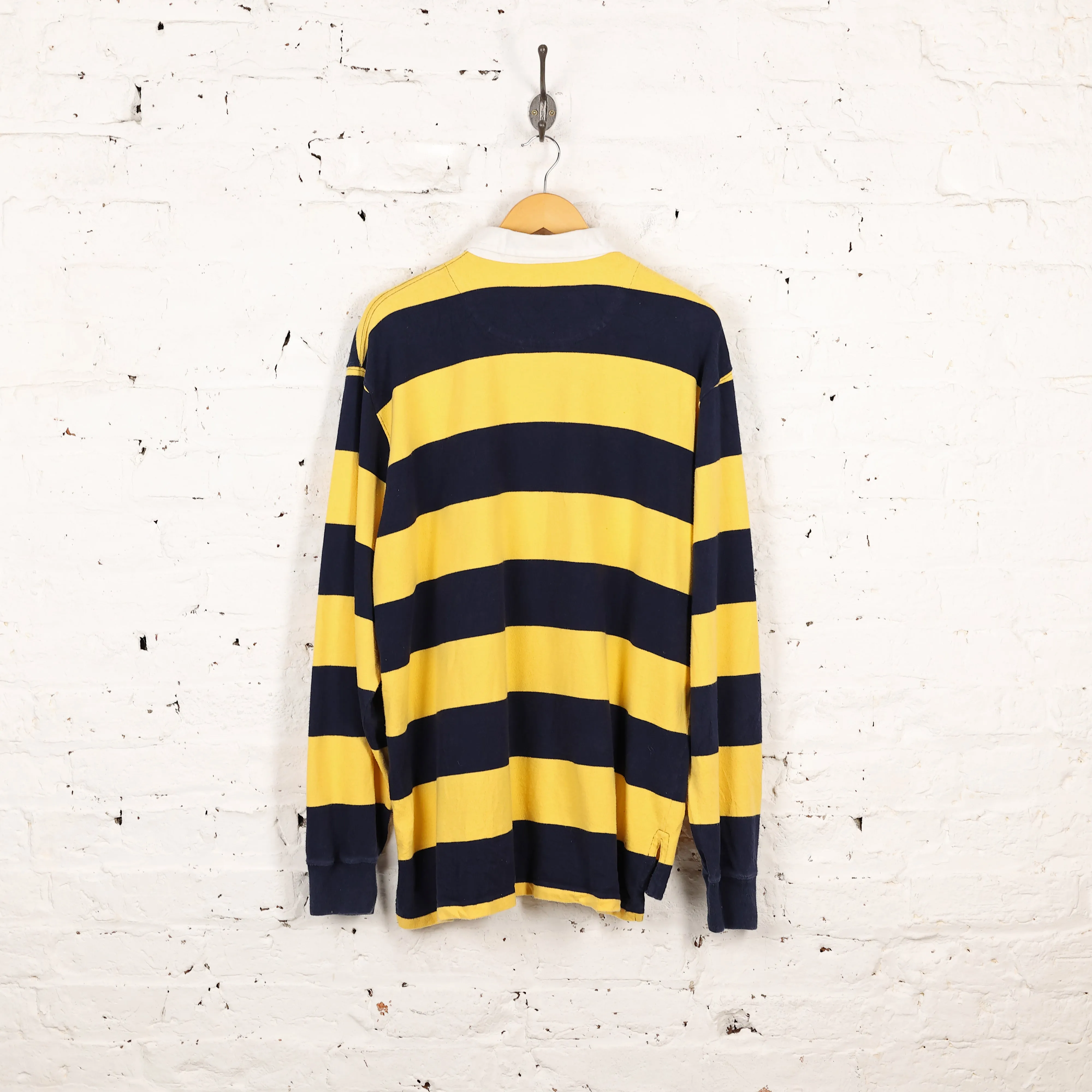Ralph Lauren Striped Rugby Polo Shirt - Yellow/Blue - XL