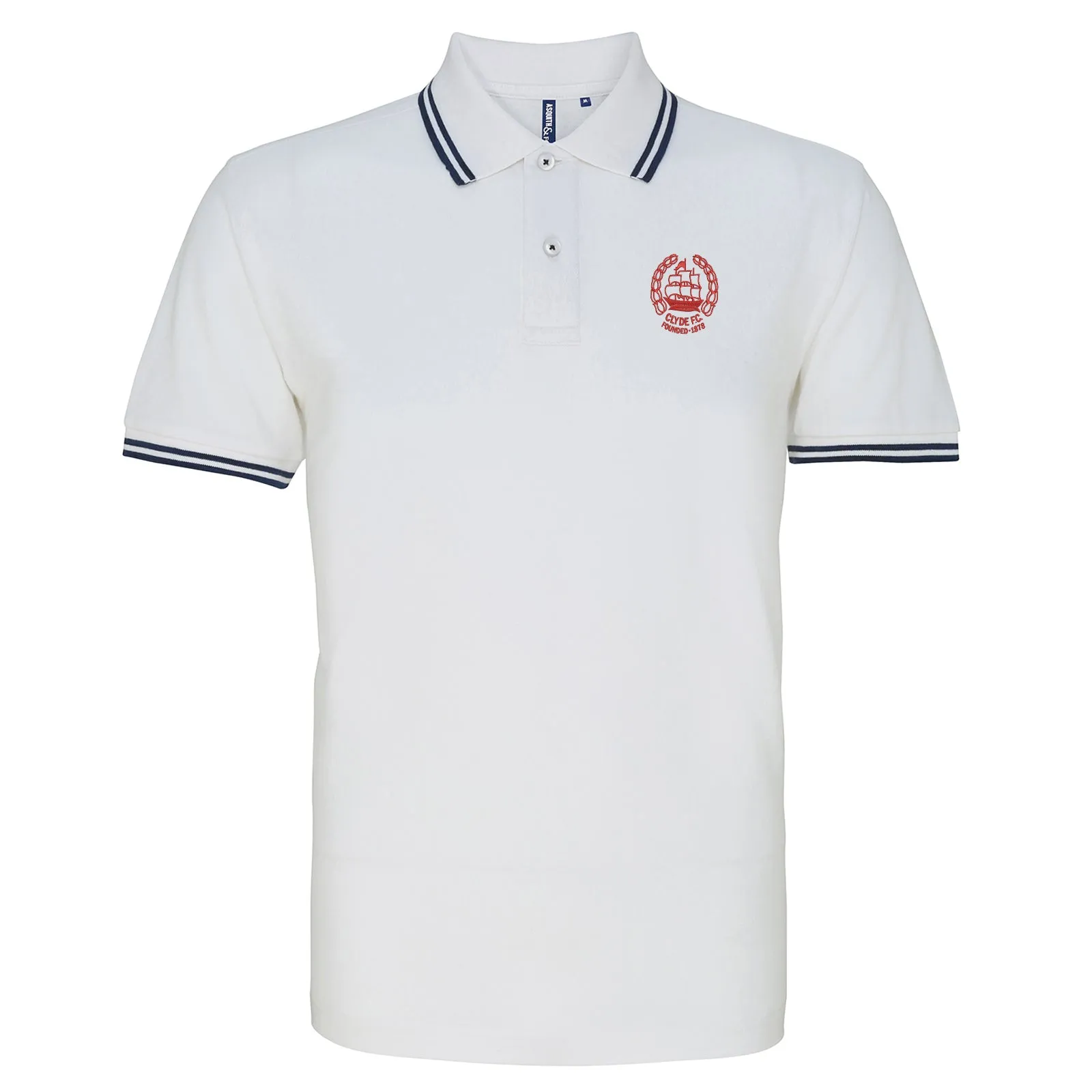 Retro Clyde 1982 Embroidered Tipped Polo Shirt