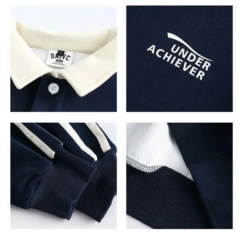 Retro Color-blocked POLO Pullover