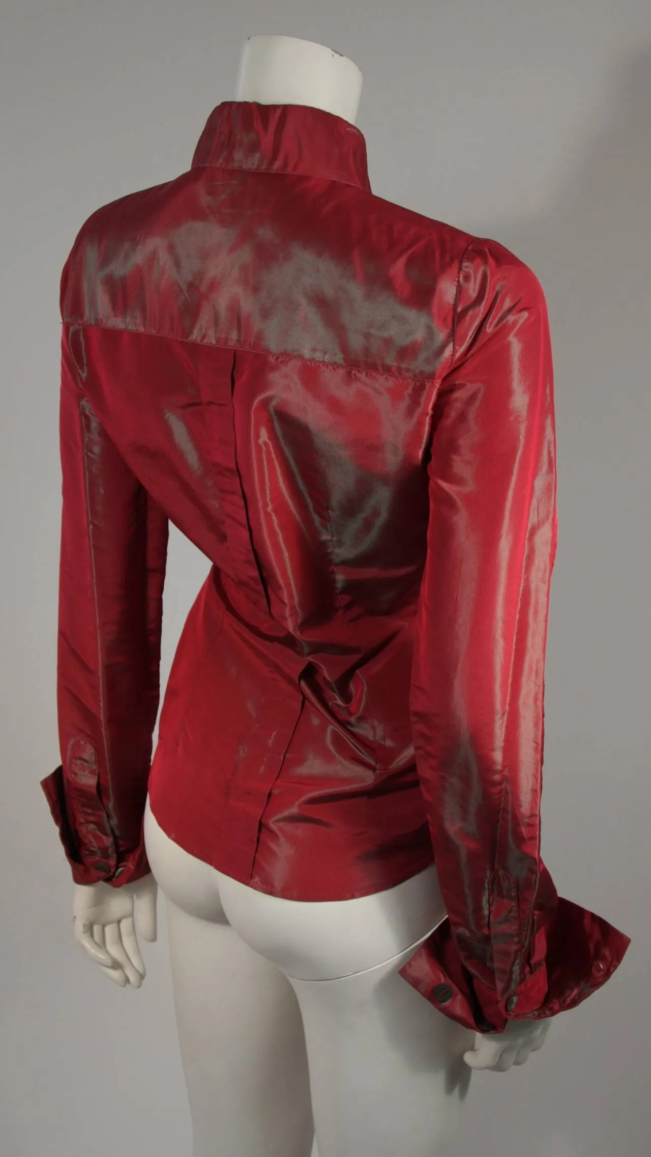 ROMEO GIGLI Red Iridescent Shirt Size 42
