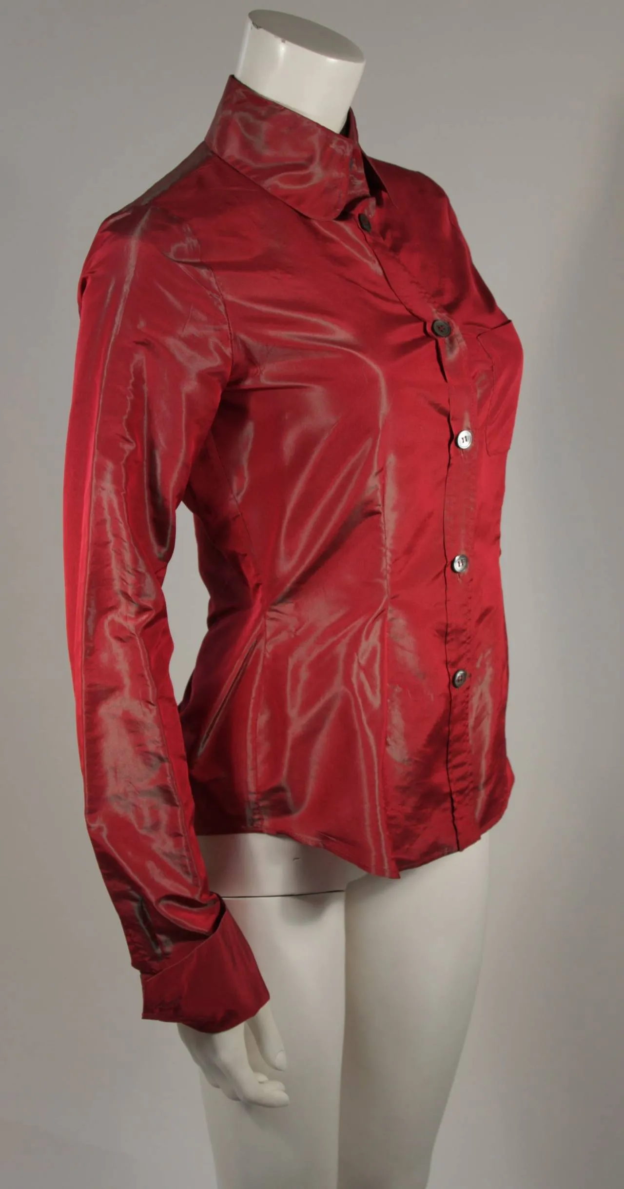 ROMEO GIGLI Red Iridescent Shirt Size 42