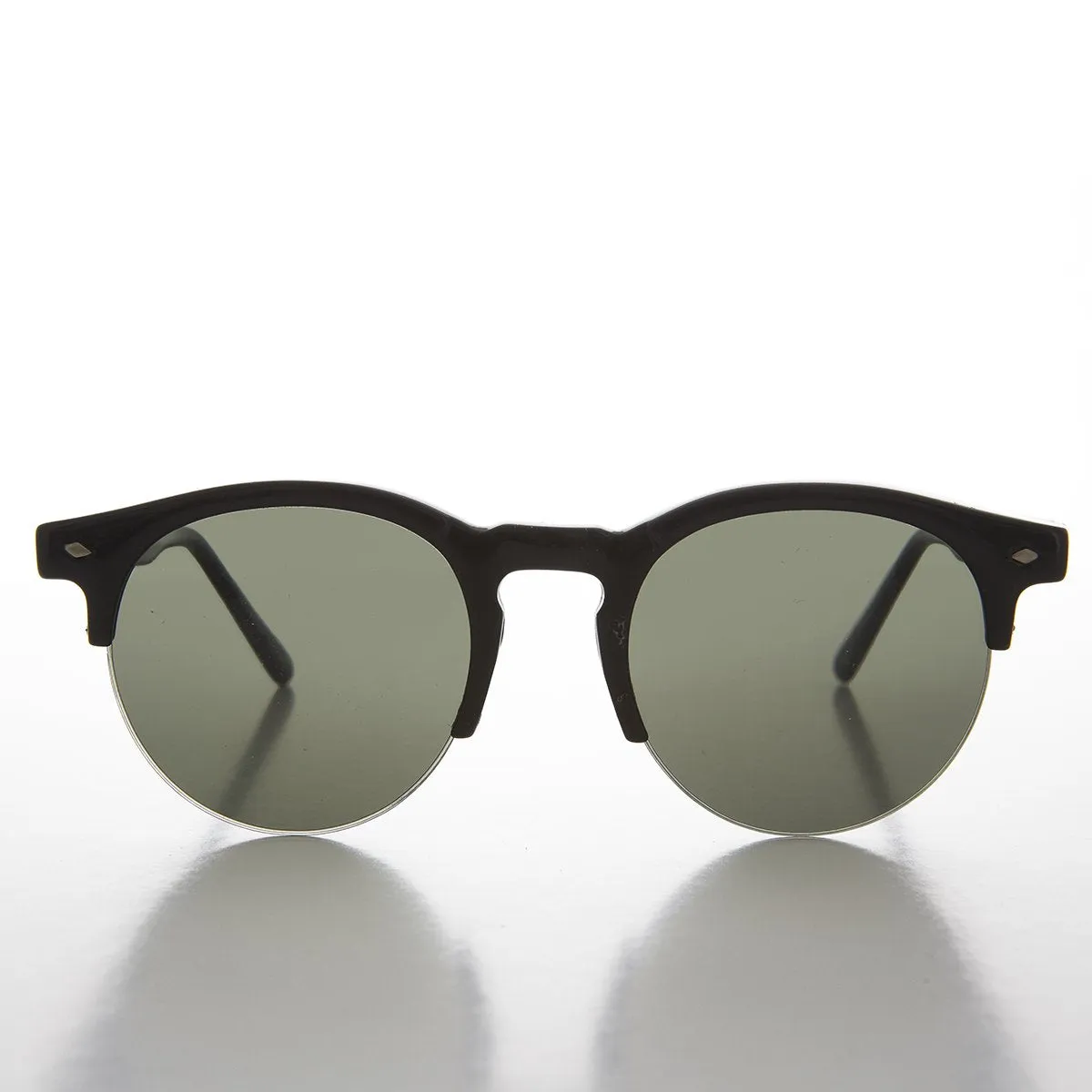 Round Hipster Half Frame 50s Retro Vintage Sunglass - Sorin